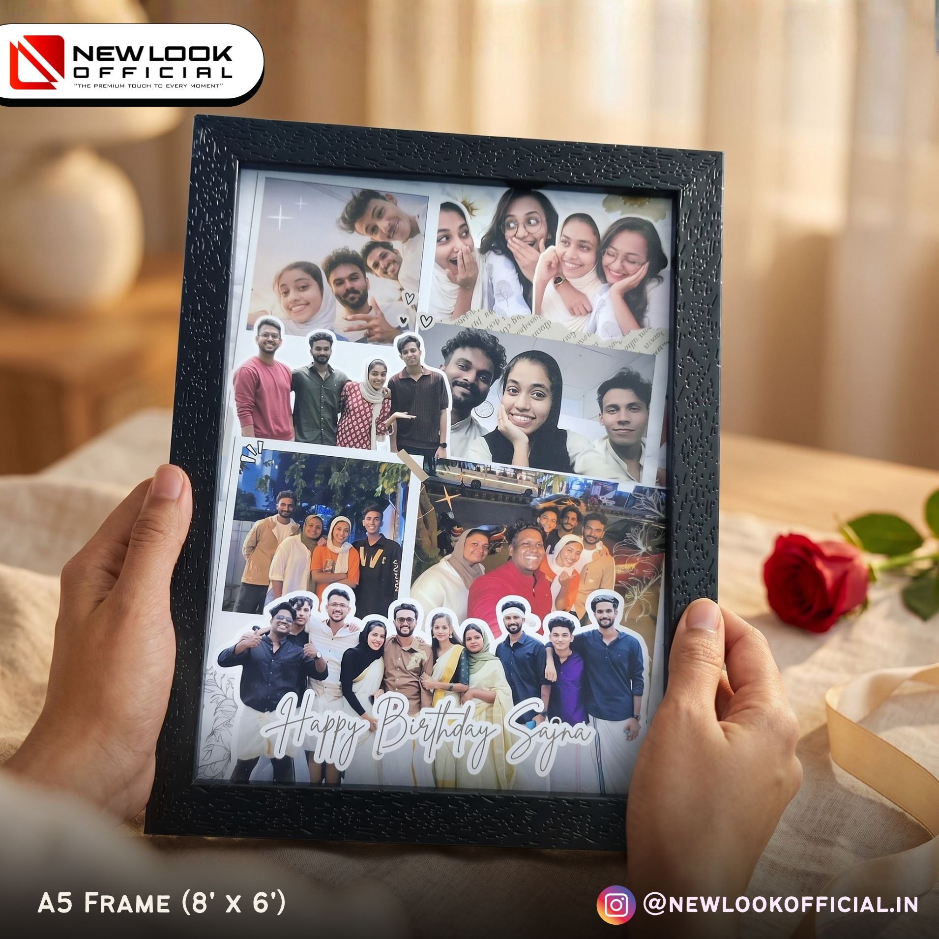 A5 Photo Frame | Glass & Laminated Finish | Wall & Table Display