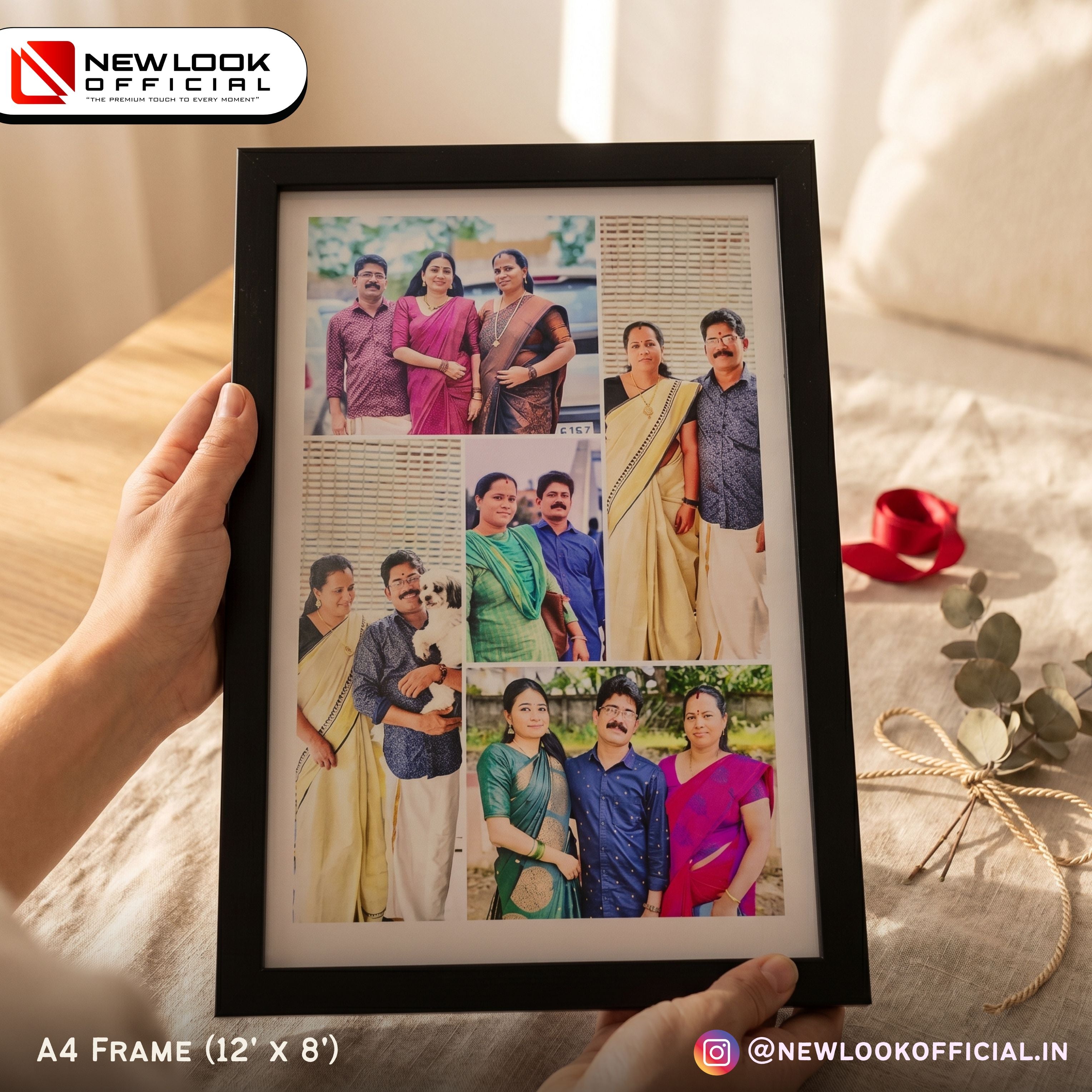 A4 Photo Frame | Glass & Laminated Finish | Wall & Table Display