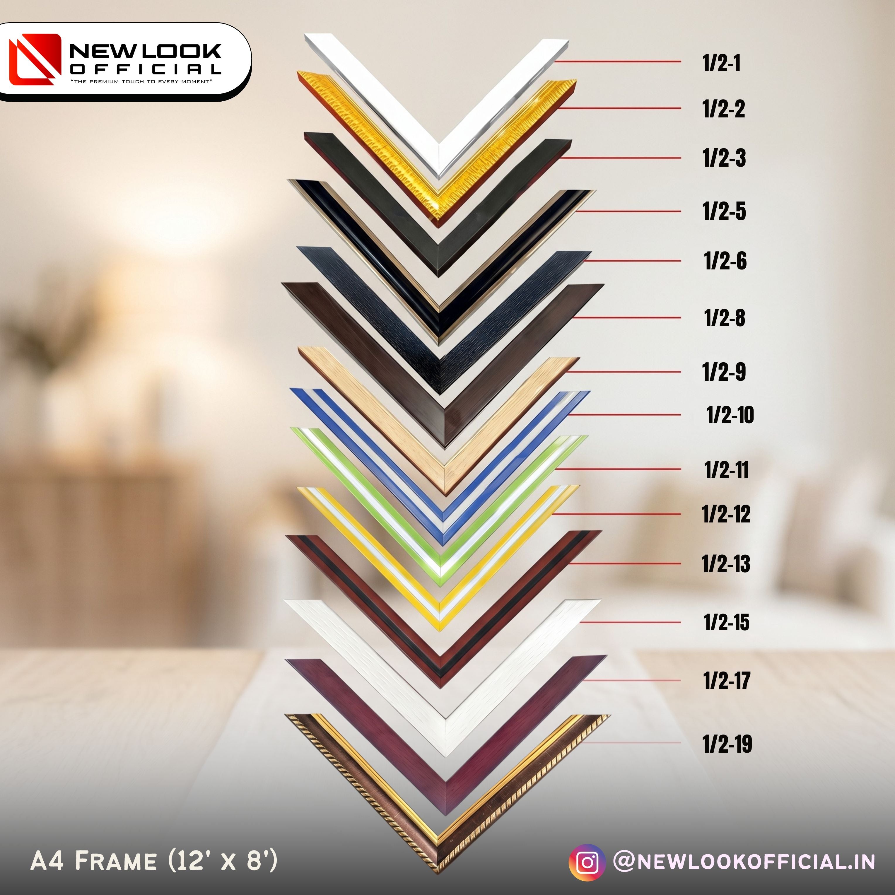 A4 Photo Frame | Glass & Laminated Finish | Wall & Table Display