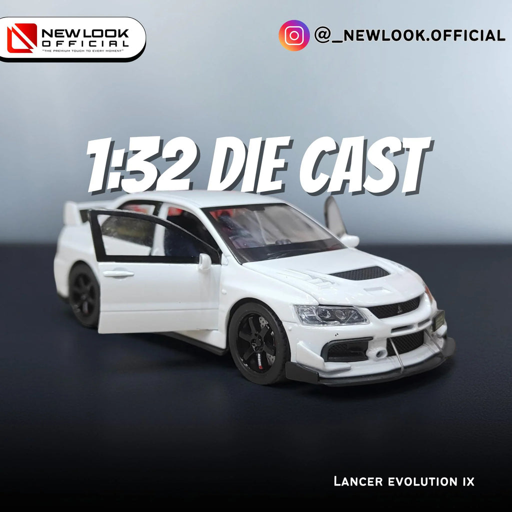 Lancer Evolution IX Die-Cast Model Car | 1:32 Scale | Pull Back, Light & Sound